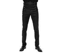 Foweknow Chino Trousers Men's Suit Trousers Medieval Clothing Victorian Renaissance Pirate Trousers Steampunk Gothic Lace-up Trousers Vintage Straight Leg Fabric Trousers Fashionable Plain Jogging