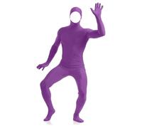 Foweknow Full Body Suit Men Women Stretch Cosplay Bodysuit One-Piece Full Body Costume Unisex Plain Jumpsuit Halloween Costume Carnival Suit Fancy Dress Slim Fit Onesie, 02 Purple, XL