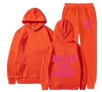 Foweknow Jogging Suit Men's Not In The Mood Print Tracksuit 2 Piece Unisex Tracksuit Y2K Hip Hop Streetwear Loose Hoodie and Jogging Bottoms Suit Two Piece Loose Fitness Suit Two Piece, RD4, 3XL