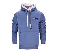Foweknow Men's Cute Oversize Long Sleeve Hoody Pullover with Hood with Pockets and Drawstring Cute Hoodie Sweatshirt for Couples Fashionable Spring Autumn Shark Hoodie, blue, 3XL