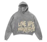 Foweknow Men's Hooded Pullover, All We Need Is Money, Work Jumper, Leisure Print Hoodie, Casual Y2K Hoodie, Loose Fit, Harajuku Hoodie, Comfortable Sports Jacket, Outdoor Hoodie, gray, L