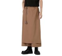 Foweknow Men's Kendo Samurai Skirt Plain Samurai Hakama Harem Trousers Baggy Streetwear Kilt Japanese Style Baggy Casual Jogging Bottoms Soft Comfortable Outdoor Trousers Men's Trousers, coffee, 3XL