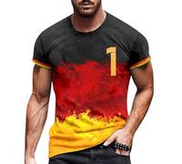 Foweknow Men's T-Shirt 2025 Football Jersey with Number Germany Fan Item Em Sports Shirt for Men Printed German Summer Shirt Unisex Short Sleeve Crew Neck Training Shirt Top, yellow, 3XL