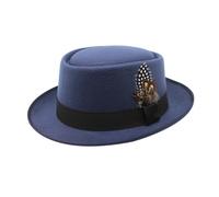 Foweknow Men's Traditional Hat for Oktoberfest Bavarian Hat with Wide Brim Fedora Jazz Gentleman Caps Felt Hat Hunter Hat for Men and Women Hiking Hat Theme Party Carnival Costume Accessories