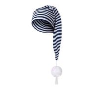 Foweknow Sleep Cap Pointed Hat Men Women Striped Fancy Dress Carnival Hat Accessory Pyjama Party Accessories with Nightdress Ball Bobble Night Hat Regular Fit Comfortable Outwear, navy, One size