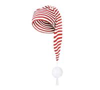 Foweknow Sleep Cap Pointed Hat Men Women Striped Fancy Dress Carnival Hat Accessory Pyjama Party Accessories with Nightdress Ball Bobble Night Hat Regular Fit Comfortable Outwear, White, One Size
