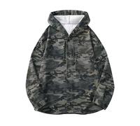 Foweknow Sweatshirt Jacket Men's Camouflage Jeans Hoodie Vintage Combat Tactical Sweat Jacket Hoodie Tactical Cowboy Sports Jacket Hooded Shirt Jogging Leisure Jacket Work Jumper, camouflage, 3XL