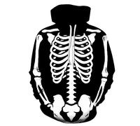 Foweknow Sweatshirt Men's Skeleton Halloween Costume Colour Block Patchwork Hoodie Personality Y2K Hip Hop Streetwear Hoodie Fashionable Trendings Jumper Outdoor Jacket, black, 4XL