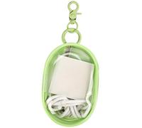 Foweroty PVC Storage Bag for Organizing Data Cables, Chargers, Earphone, Earbud, Keys, Change, Camera Chips, Portable Transparent Storage Pouch, Multi-Functional Storage Box (1 pcs Green)