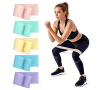 Foweroty Silicone Resistance Bands - Pilates & Yoga Equipment for Workout, Stretching with Fitness Straps, Durable Exercise Bands for Strength Training (5 Pack)