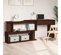 fowey wooden laptop desk corner in brown oak