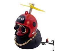 Fowl Car Accessories Yellow Propeller Hat Rubber Bird Toy Figure
