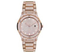 Fowllei mirren Diamond Wrist Watch for Women, Mechanical Automatic Watch Waterproof Wrist Watch for Men Analog Watch Thousands Diamond Luxury Fashion Gift Round Diamond Watch, Rose Gold, Modern