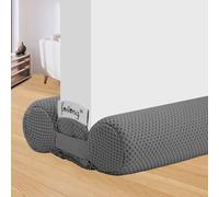 fowong 80cm x 2PCS Double-Sided Draft Excluder for Doors, Total 160cm Under Door Seal, Blocks Drafts, Noise & Air, Energy Efficient - Grey