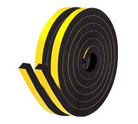fowong Adhesive Foam Tape 12 mm(W) x 10 mm(T) x 4M (L) Closed Cell Home Window Door Draught Excluder Air Conditioner Weather Stripping Seal SoundProof Foam Insulation Tape Yellow
