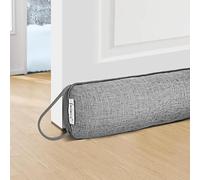 fowong Draft Excluder for Doors, 87 x 10 cm Heavy Duty Under Door Draught Excluder, Air Door Draft Stopper Blocks Drafts & Noise, Soundproof & Energy Efficient - Grey