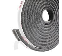 fowong Draft Excluder for Windows, Brush Seal Weather Stripping 4.9 m(L) x9 mm(W) x 15mm(T), High Density Felt Door Brush Strip for Sliding Sash Door Window Wardrobe Seal