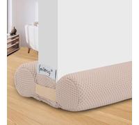 fowong Draught Excluder 80cm - Double Sided Door Draft Stopper | Windproof & Soundproof Seal | Thermal Insulation | Noise Reduction | Dust & Insect Barrier | Light Beige