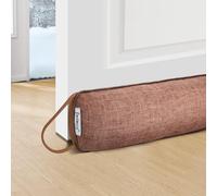 fowong Draught Excluder for Doors, 97 x 10 cm Heavy Duty Under Door Draft Excluder, Air Door Draft Stopper Blocks Drafts & Noise, Soundproof & Energy Efficient - Coffee