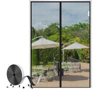 fowong Fly Screens for Doors 110.01-130cm Wide, Customisable Polyester Magnetic Door Fly Screen Curtain with Easy Installation