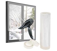 fowong Window Insulation Kit, 1.6 m x 10 m - Upgraded POF Insulating Shrink Film Reduces Heat Loss & Condensation, Fits Most Windows Doors & Conservatories | Heat Control, Energy Saving