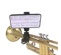 FOWUIKOH Adjustable Trumpet Phone Lyre Clarinet Marching Band Brass Clip Phone Holder for Clarinet, Trombone, Cornet, Oboe, Mellophone, Flugelhorn, Marching Baritone (0.6-2.4 inch Adjustable