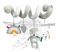 Fowybe Baby Plush Hanging Rattles, Spiral Hanging Plush Rattles with Teether, Stretch Spiral Baby Rattle Toy for Boys, Girls