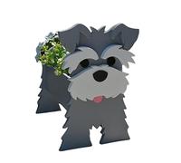 Fowybe Dog Planter Pot | Cute Animal Shaped Flower Planter - Schnauzer Bulldog Poodle Corgi Yorkshire Garden Pots, Plant Container Holder for Outdoor Indoor Plants