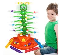 Fowybe Family Board Games Party Game - Kids Adults Board Game with Caterpillar Shaking Twisting Dancing - Novelty Party Board Game with Sound Effect, Compete to Place Colorful Beads