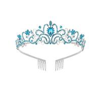 Fowybe Headbands Tiara Crown, Handmade Silver Crystal Tiara Crowns Shining Princess Crystal Hair Accessories Crown for Wedding Gift