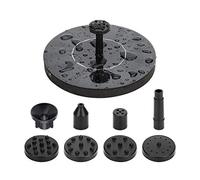 Fowybe Solar Fountain, 1.5 W Solar Pond Pump, 6 Nozzles, Brushless Motor, Automatic, Outdoor Garden Water Pump, Bird Bath, Fish Container