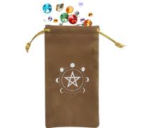 Fowybe Tarot Card Bag - 18x10cm Tarot Deck Dice Storage Bag | Anti Lost Printed Drawstring Velvet Pouch, Small Dice Storage Bag for Tarot Dice, Runes, Oracle Decks, Jewelry, Crystals