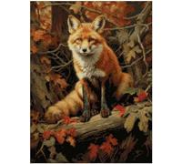 Fox (1) Counted Cotton Cross Stitch,100% Cotton,14count,150x200 Stitch, 26x37cm Wide Animal Sampler Cross Stitch kit
