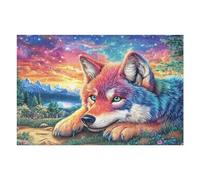 Fox 1000 PCS/75x50cm Jigsaw Puzzles Puzzles for Adults Teens Brain Game Fun Family Game Team Building Stress Reducing Autumn Thick Cardboard 1000 PCS/75x50cm