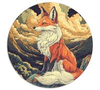 Fox 1000 Piece Round Jigsaw Puzzle for Adults And Kids Geometric Smooth Edging Difficult Near Impossible Style-13