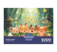 Fox 1000 Pieces Cartoon Anime Thickened Wooden Jigsaw Puzzles Adults Fun Toy Intellectual Game Home Decoration Education Game Stress Relief Toy Premium & Durable 1000pcs (75x50cm)