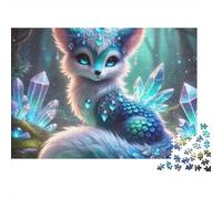 Fox 1000 Pieces Crystal Fox Recycled Cardboard Jigsaw Puzzle for Kids 12+ Adults Rainy Day Indoor Activity Stress Relief Value for Money 38x26cm/1000pcs