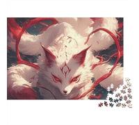 Fox 1000 Pieces Red Nine-tail Recycled Cardboard Jigsaw Puzzle for Kids 12+ Adults Rainy Day Indoor Activity Stress Relief Value for Money 38x26cm/1000pcs
