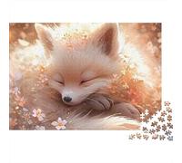 Fox 1000 Pieces Sleepy Fox Premium Cardboard Jigsaw Puzzle for Adults Parent-child Interaction Senior Citizens Staycation Entertainment Limited Edition 52x38cm/1000pcs