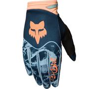 FOX 180 Image Print Motocross Gloves, blue/orange, size L