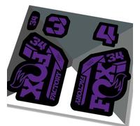 Fox 34 Factory Fork Decals 2021 - Purple - Licensed By Fox GLOSS