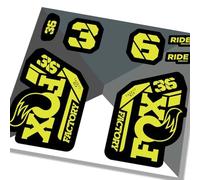 Fox 36 Factory 2021 Fork Decals - Yellow - Licensed By Fox GLOSS