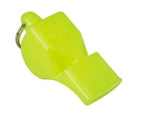 Fox 40 Medium Fluorescent Yellow Whistle with Split Ring, Manual Operation, Unisex, Plastic, Sports