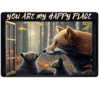 Fox 500 Piece Jigsaw Puzzle for Adults and Families - Fox Mom and Kid Outside The Window You are My Happy Place Wooden Jigsaw Puzzle - Family Fun & Leisure Beginner Jigsaw Puzzle Toys