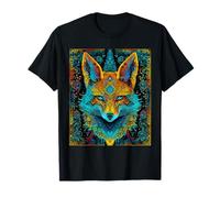 Fox Abstract Art Animal Geometric Mandala Graphic Fox T-Shirt