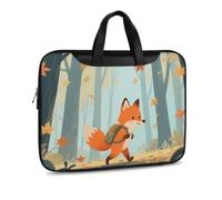 Fox_adventure PU Leather Laptop Tote Bag | Water Resistant Notebook Carrying Case with Handheld Strap, Computer Protector for Business Commute Daily Office Use