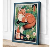 Fox Among the Botanicals Boho Canvas Wall Art Print 18x12 Inch (46 x 30 cm)