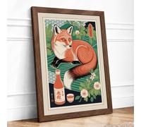 Fox Among the Botanicals Boho Framed Wall Art Print A1 (84.1×59.4cm)
