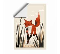 Fox Among the Reeds Boho Unframed Wall Art Print A2 (59.4×42cm), Wall Decor for Living Room, Bedroom, Office & Home, Art Gift