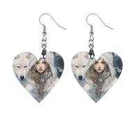 Fox And Beauty Women Dangle Earrings Elegant Wooden Pendant Earring for Daily Wear Star